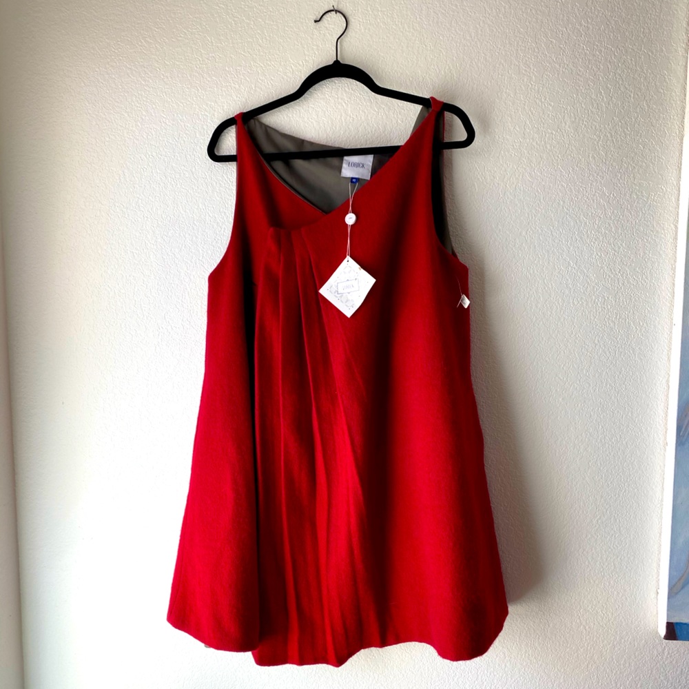 Lorick heavy wool red kitty dress